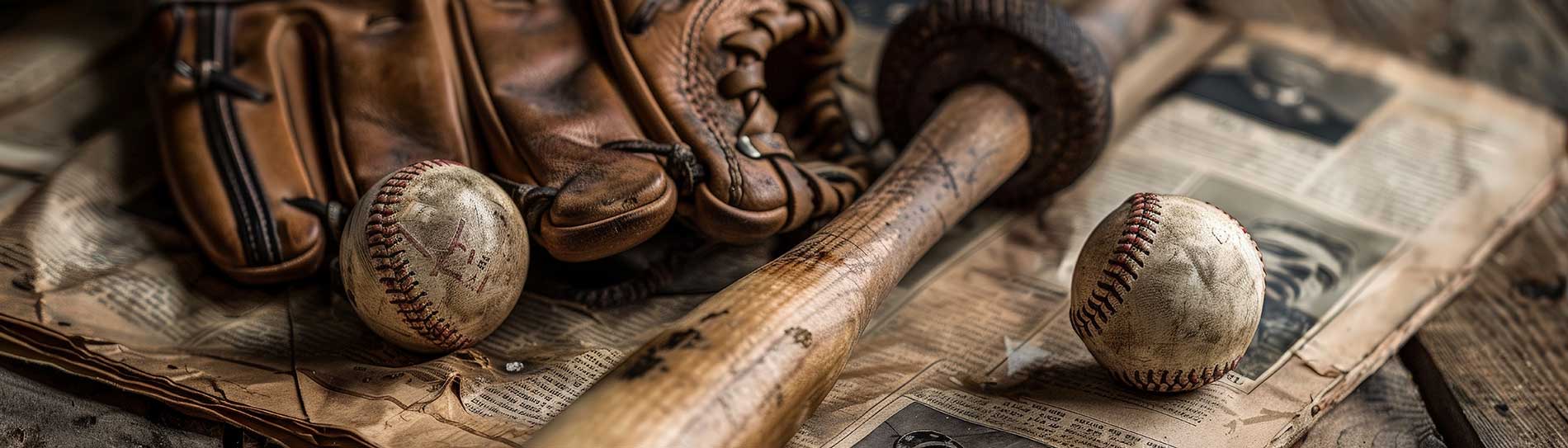 baseball glove with ball on a table