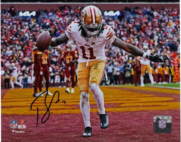 Brandon Aiyuk San Francisco 49ers Autographed 8" x 10" Touchdown Celebration Photograph