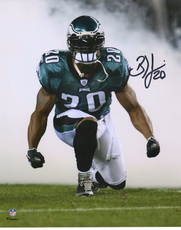 Brian Dawkins Philadelphia Eagles Autographed 16" x 20" Smoke Photograph with "HOF 18" Inscription