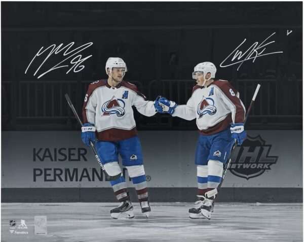 Cale Makar & Mikko Rantanen Colorado Avalanche Autographed 16" x 20" Dual Celebration Photograph