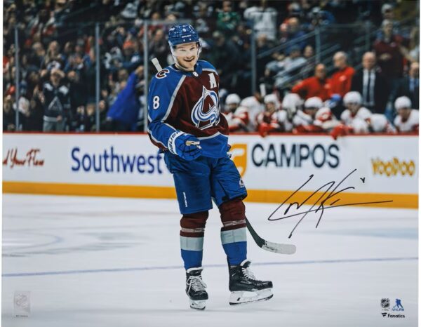 Cale Makar Colorado Avalanche Autographed 16" x 20" Burgundy Jersey Celebration Photograph