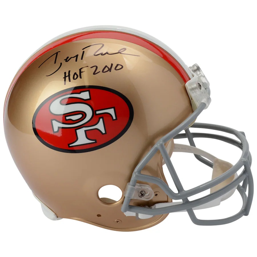 canada-collectibles-jerry-rice-san-francisco-49ers-autographed-pro-line-riddell-authentic-helmet-with-hof