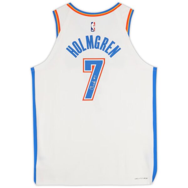 Chet Holmgren Oklahoma City Thunder Autographed Nike White Association Edition Authentic Jersey