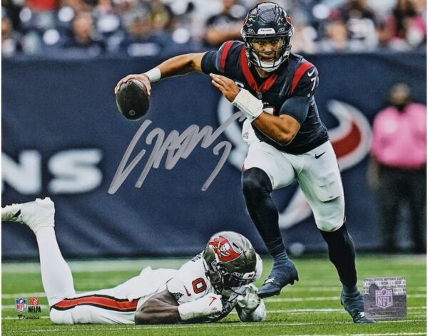 C.J. Stroud Houston Texans Autographed 16" x 20" Escape from Pocket Photograph