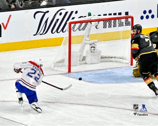 Cole Caufield Montreal Canadiens Unsigned First Stanley Cup Playoffs Goal Photograph