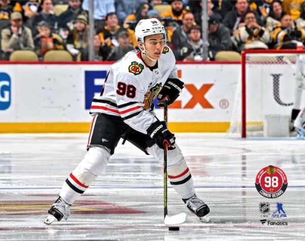 Connor Bedard Chicago Blackhawks Unsigned NHL Debut 16X20 Photograph