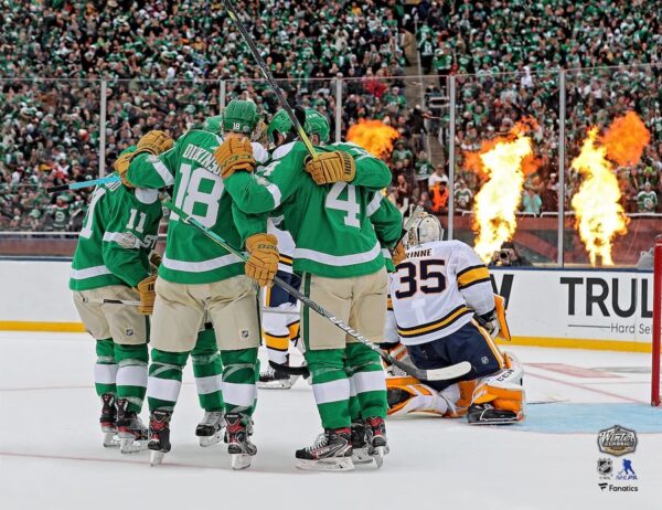 Dallas Stars Unsigned 2020 NHL Winter Classic Goal Celebration Photograph