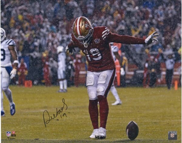 Deebo Samuel San Francisco 49ers Autographed 16" x 20" Touchdown Celebration In Rain Photograph