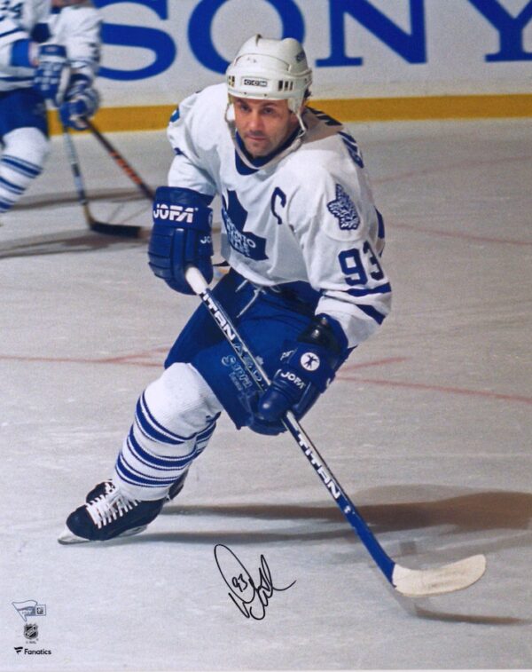 Doug Gilmour Toronto Maple Leafs Autographed 16" x 20" White Jersey Skating Photograph