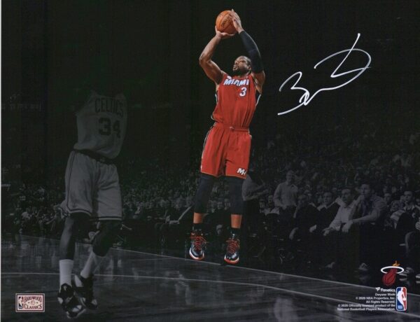 Dwyane Wade Miami Heat Autographed 11" x 14" Spotlight Shot vs Boston Celtics Photograph