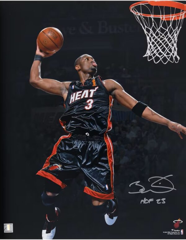 Dwyane Wade Miami Heat Autographed 16" x 20" 2006 NBA Finals Dunk Spotlight Photograph with "HOF 23" Inscription