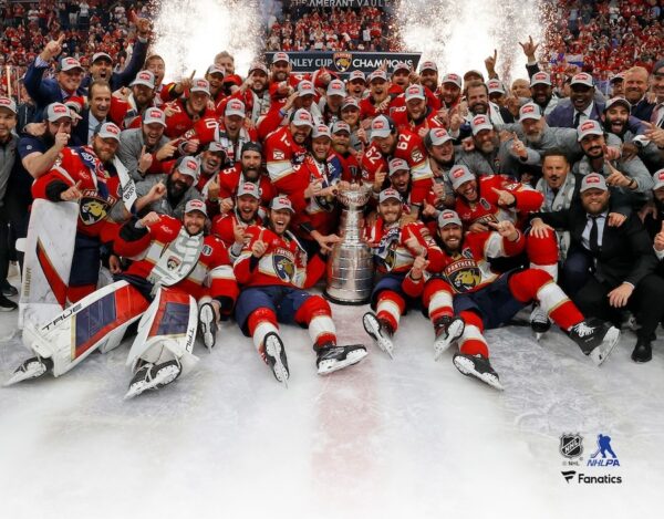 Florida Panthers Unsigned 2024 Stanley Cup Champions Team Celebration Photograph