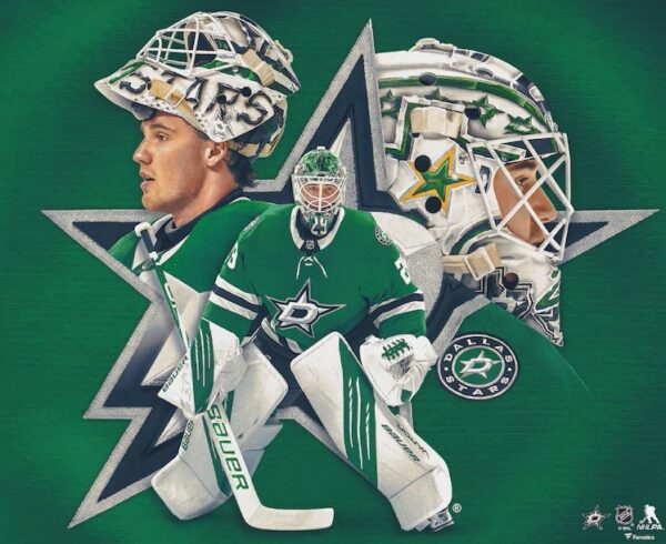 Jake Oettinger Dallas Stars Unsigned 16" x 20" Photo Print - Art by Brian Konnick