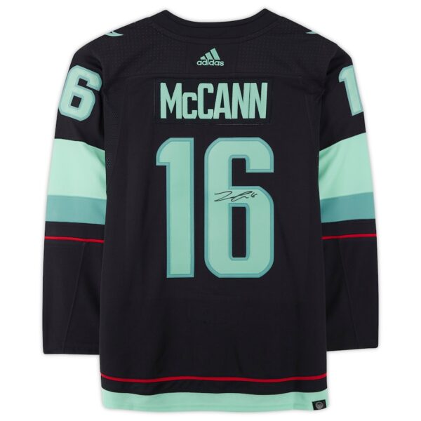 Jared McCann Seattle Kraken Autographed Deep Sea Blue adidas Authentic Jersey with Inaugural Season Jersey Patch