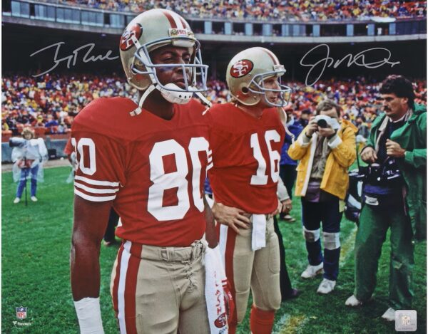 Joe Montana & Jerry Rice San Francisco 49ers Autographed 16" x 20" Taking the Field Photograph