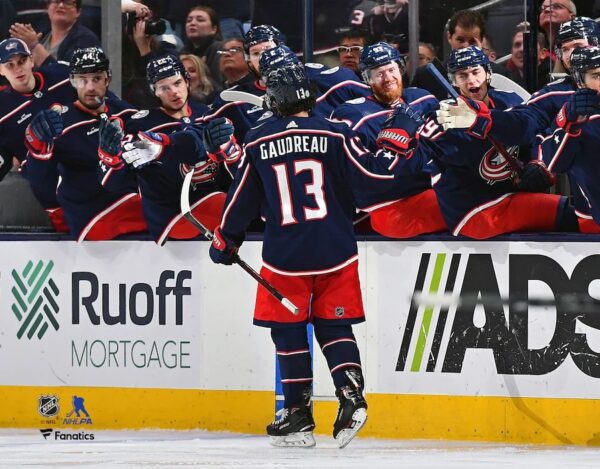 Johnny Gaudreau Columbus Blue Jackets Unsigned Celebrates a Goal Photograph