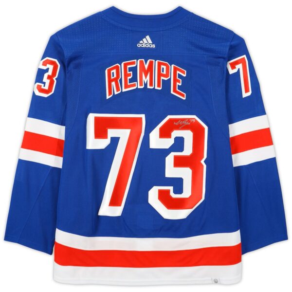 Matt Rempe New York Rangers Autographed Blue adidas Authentic Jersey