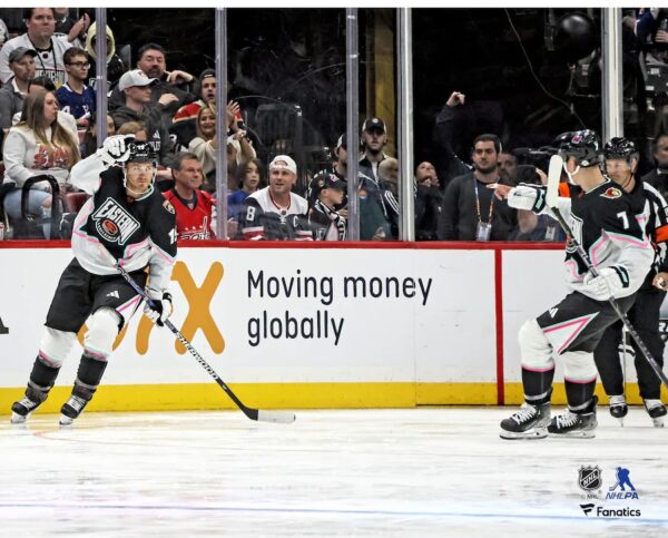 Matthew Tkachuk & Brady Tkachuk Atlantic Division All-Stars Unsigned Celebrating a Goal in the 2023 NHL All-Star Game Photograph