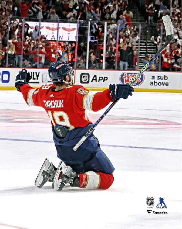 Matthew Tkachuk Florida Panthers Unsigned Eastern Conference Final Game Winning Goal Celebrating Photograph