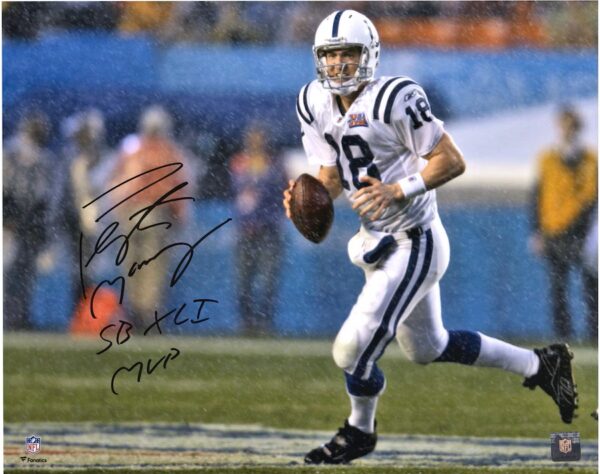 Peyton Manning Indianapolis Colts Autographed 16" x 20" Action Photograph with "HOF 21" Inscription