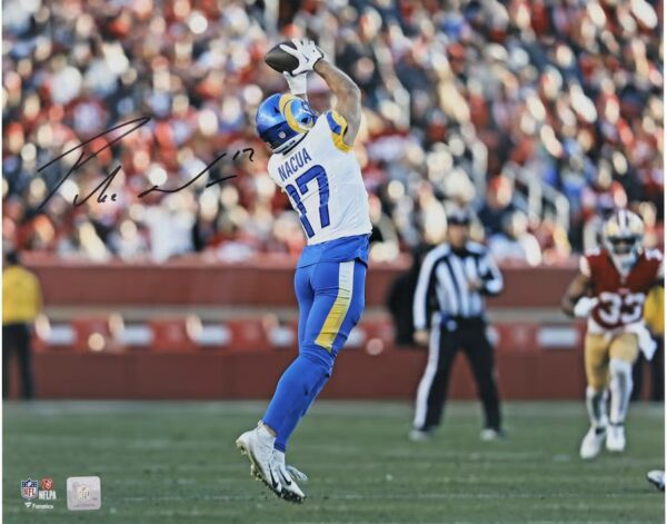 Puka Nacua Los Angeles Rams Autographed 16" x 20" NFL Rookie Record Setting Game for Catches and Yards Photograph