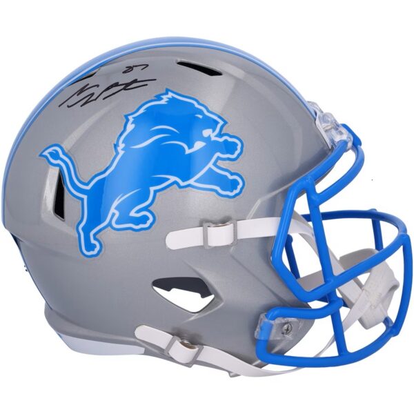 Sam LaPorta Detroit Lions Autographed Riddell 2024 Speed Replica Helmet