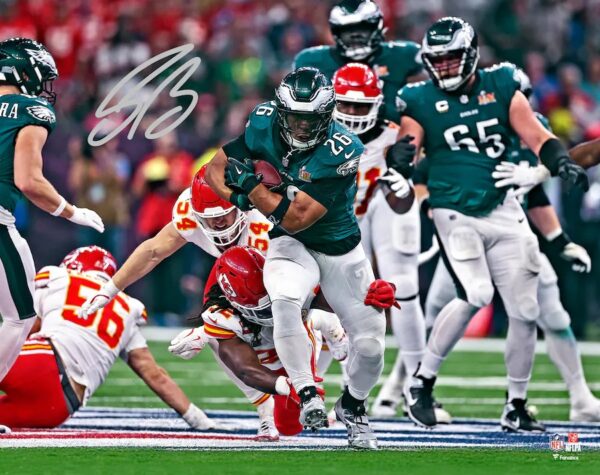 Saquon Barkley Philadelphia Eagles Autographed Super Bowl LIX Champions 16" x 20" Photograph