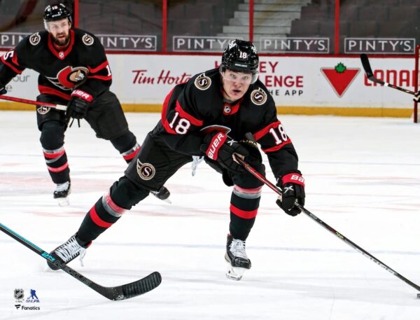 Tim Stutzle Ottawa Senators Unsigned NHL Debut Photograph