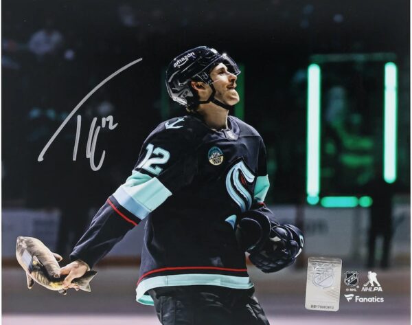 Tye Kartye Seattle Kraken Autographed 16" x 20" Postgame Celebration Photograph