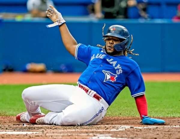 Vladimir Guerrero Jr. Toronto Blue Jays Unsigned Sliding Home Photograph